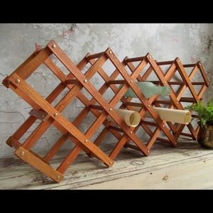 Vintage Wooden 8 Bottle Rack